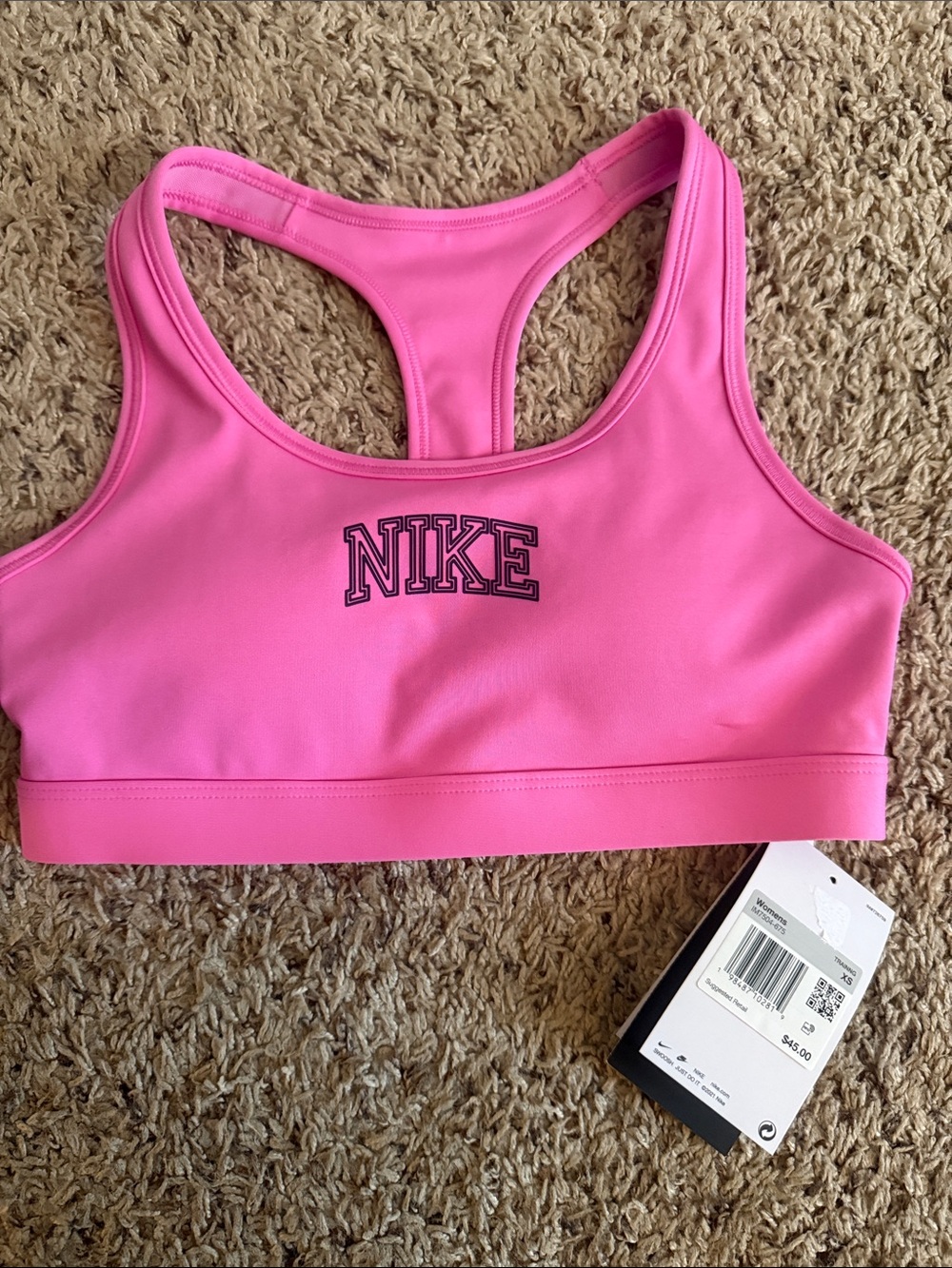 Nike Hot Pink Racerback Sports Bra with Logo